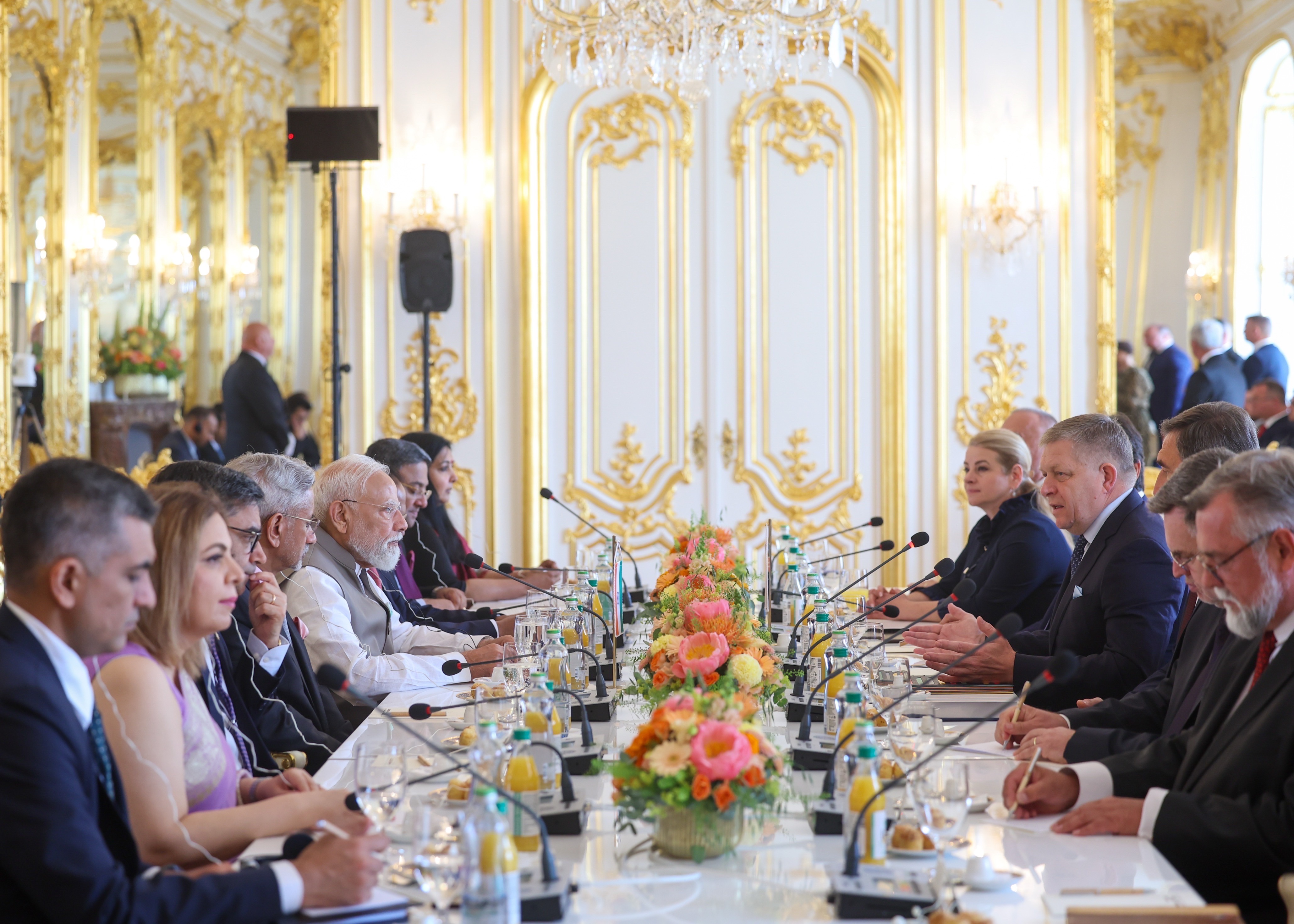 Hon’ble Prime Minister Shri Narendra Modi held a delegation level talk with Prime Minister of Slovak Republic at Bratislava Castle